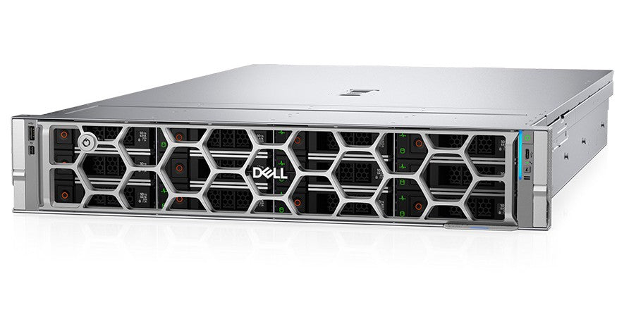 Servidor Dell PowerEdge R570 rack 1U con bahías frontales para discos y panel de administración