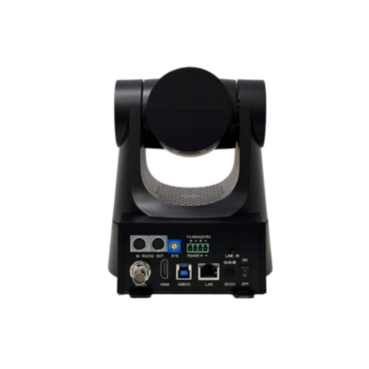 LAIA Broadcaster BRC-112B professional camera with 12x optical zoom and AI, rear view