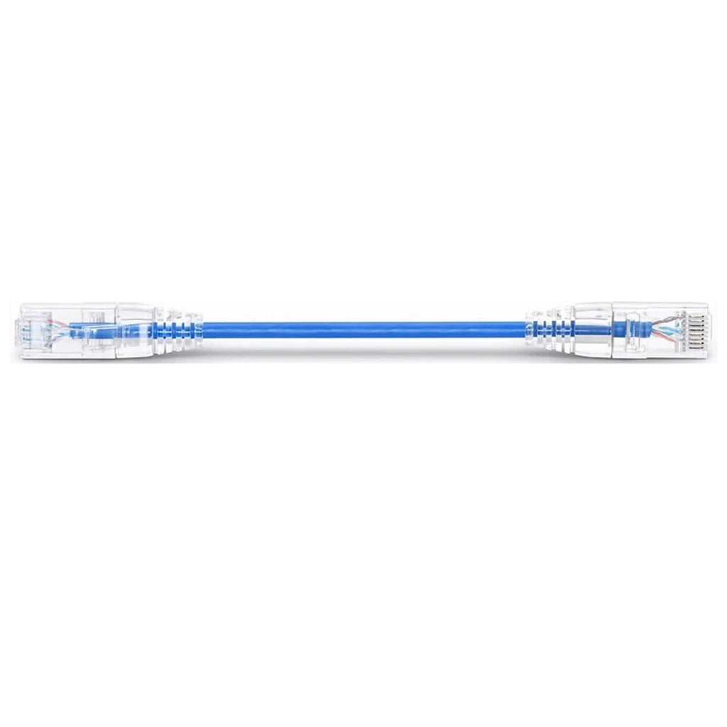 Category 6 Performance 28 AWG blue UTP patch cord, 0.2 m, front view