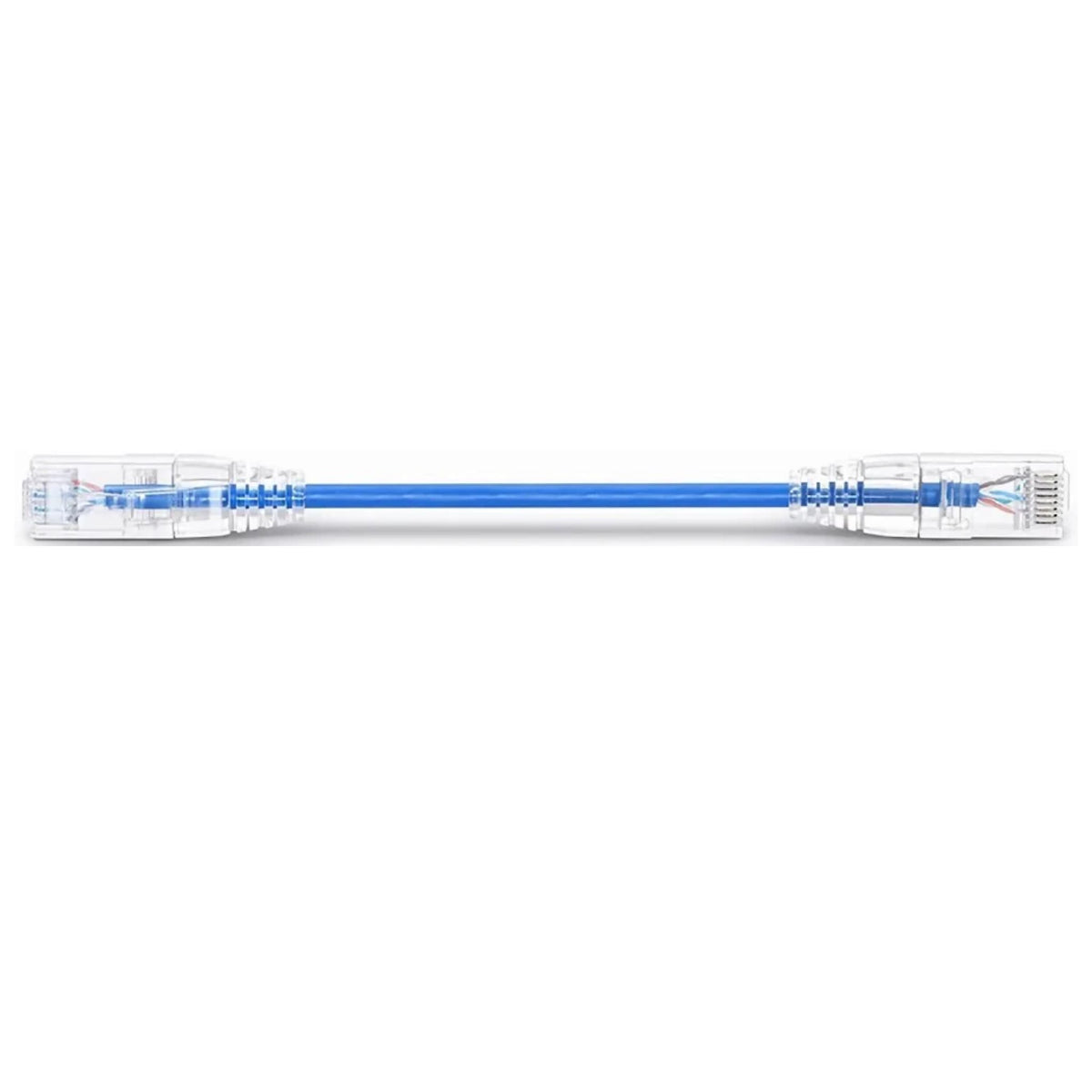Category 6 Performance 28 AWG blue UTP patch cord, 0.2 m, front view