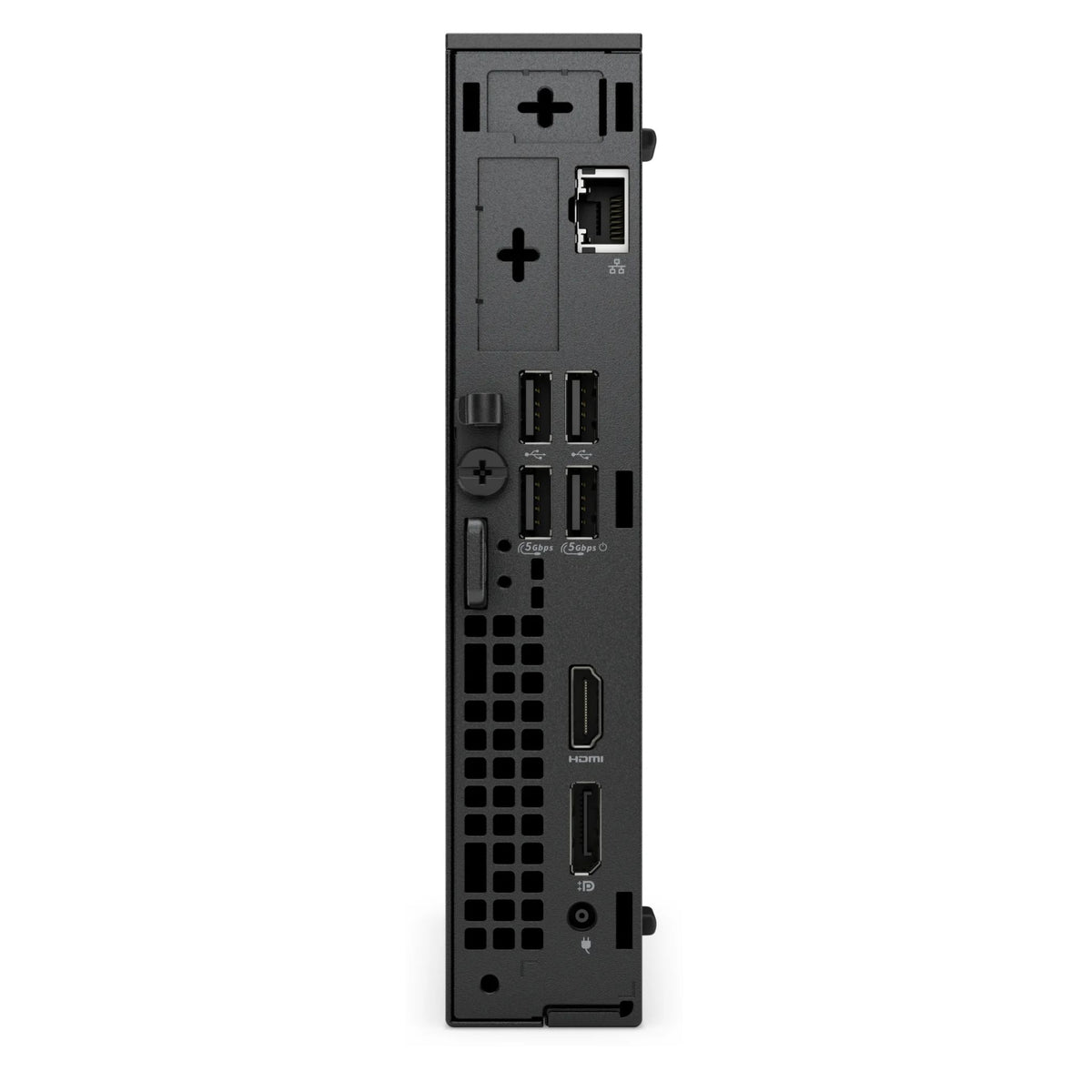 Dell Pro Micro G3A desktop with Intel Core i5-14500T, 16GB RAM, 512GB SSD and Wi-Fi, rear view