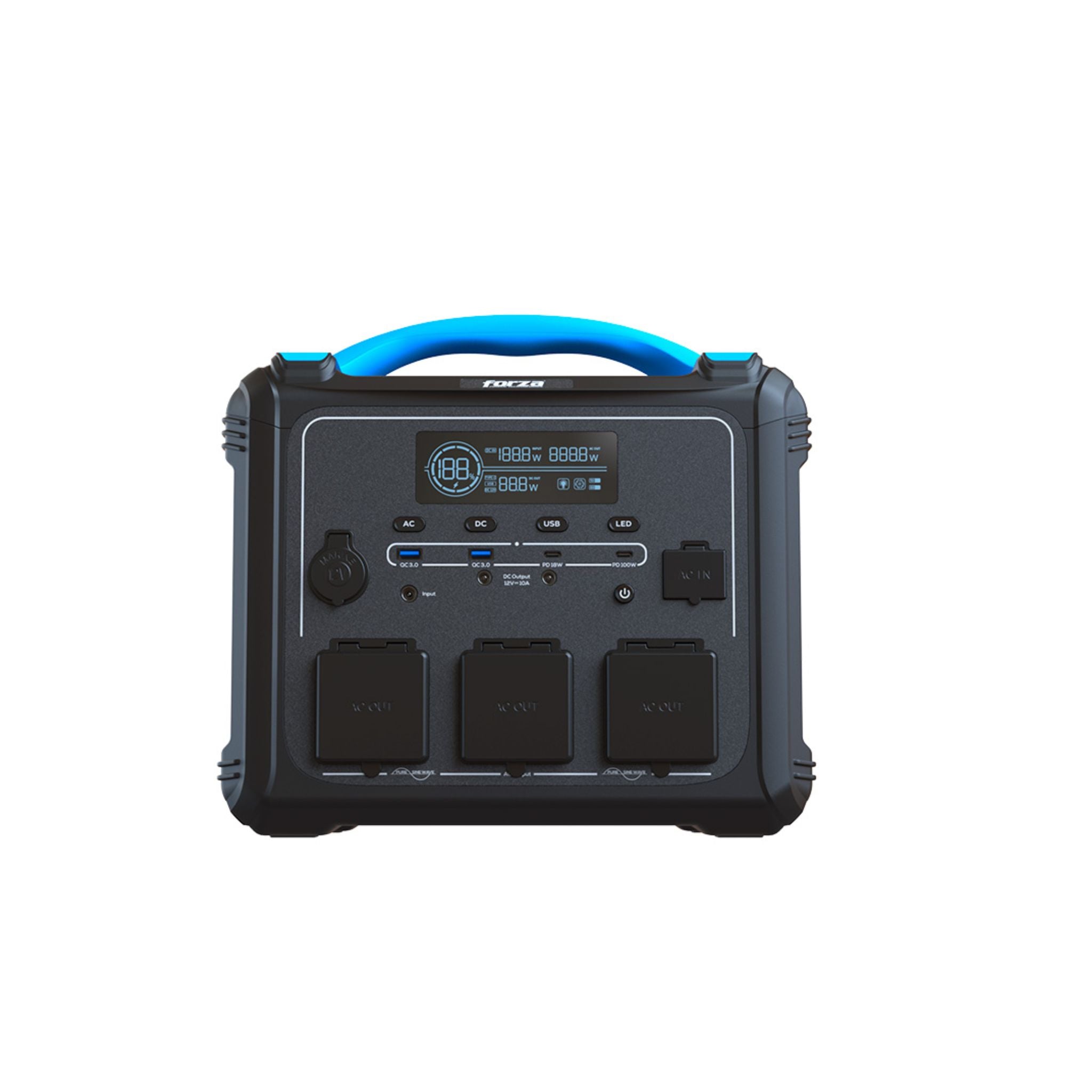 Estación de Energía Portátil Forza 1200W  220V 3AC/8DC Univ LMFP - FPP-T1202-I