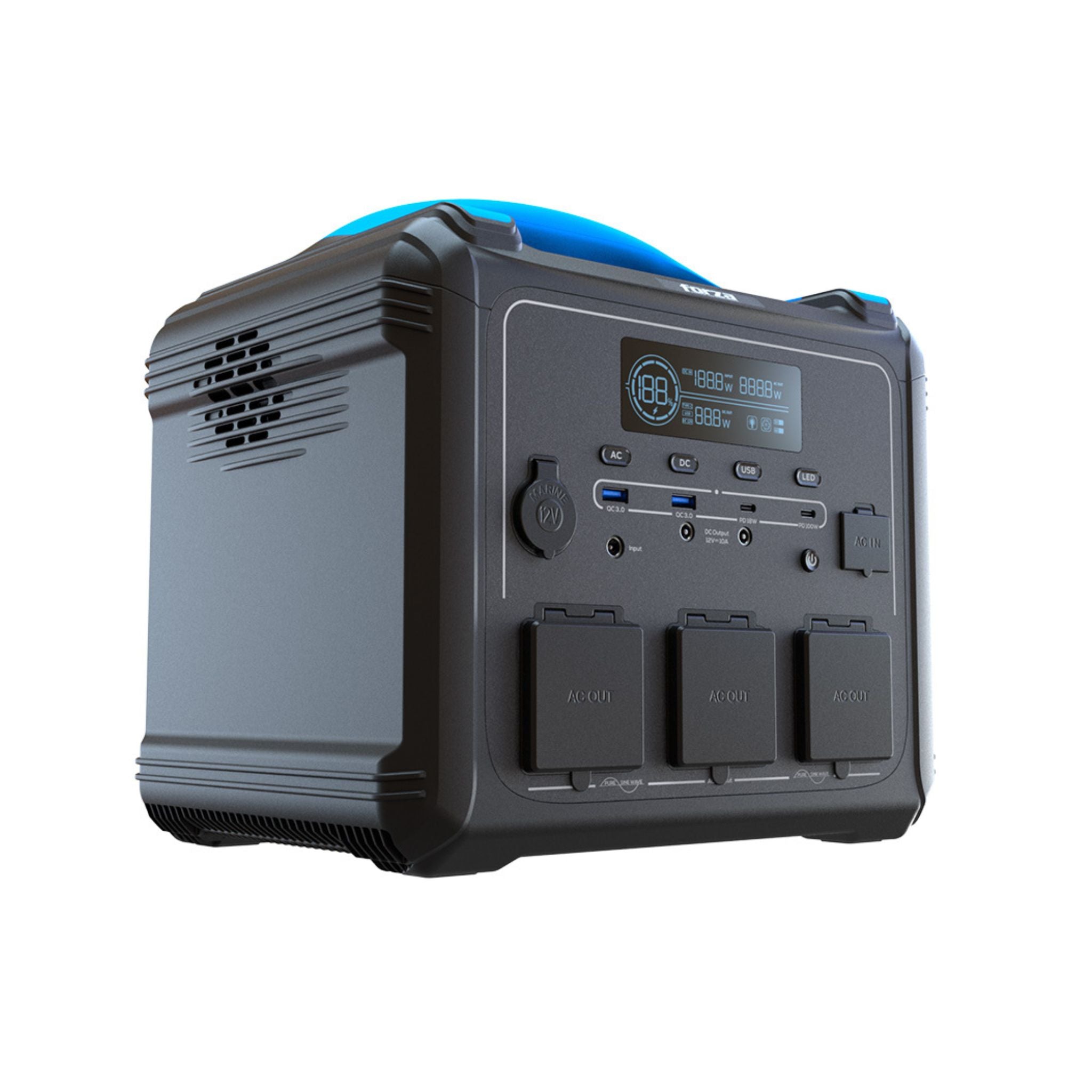 Estación de Energía Portátil Forza 1200W  220V 3AC/8DC Univ LMFP - FPP-T1202-I