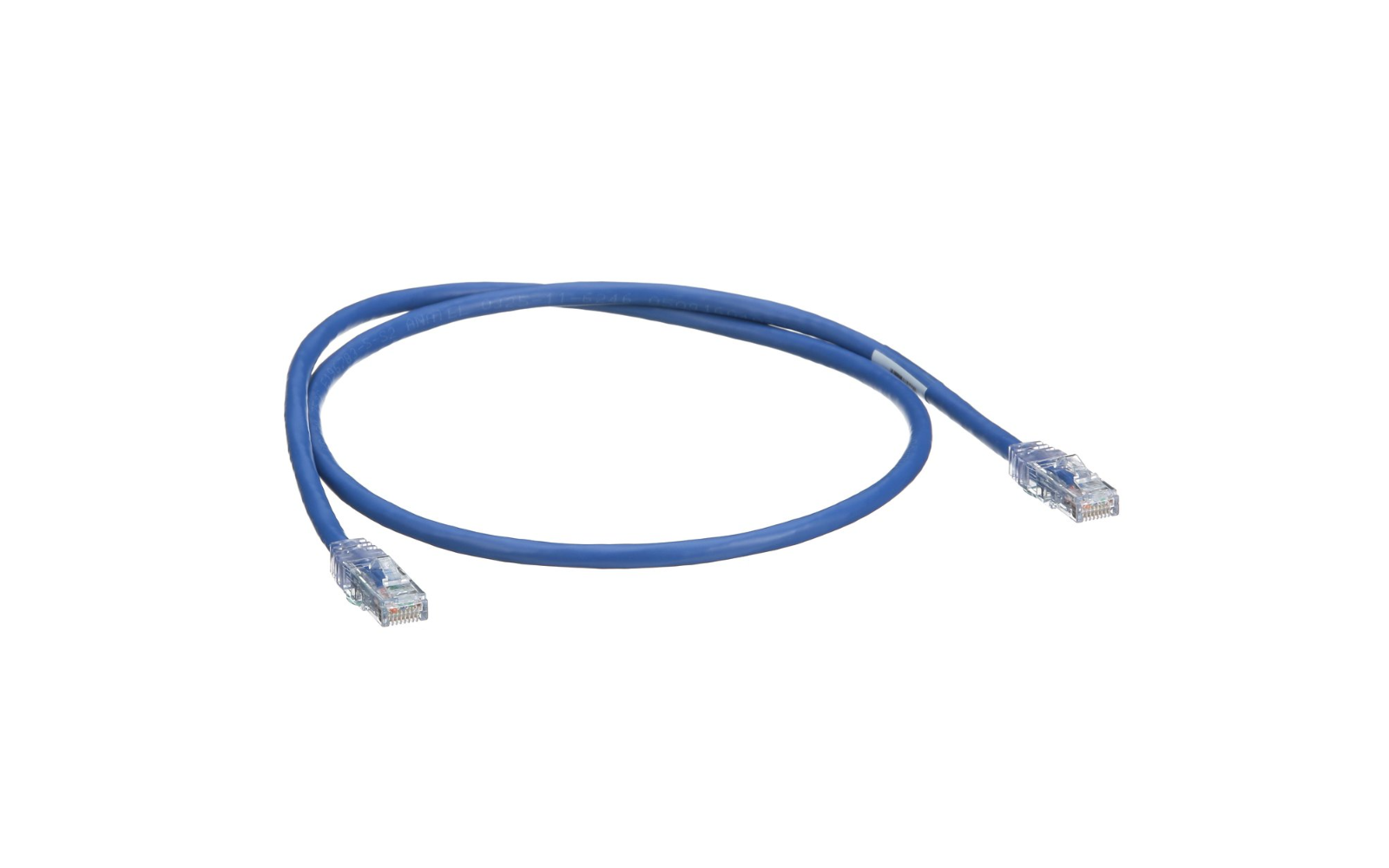 Cable patch cord Ethernet azul con conectores RJ45 para red LAN