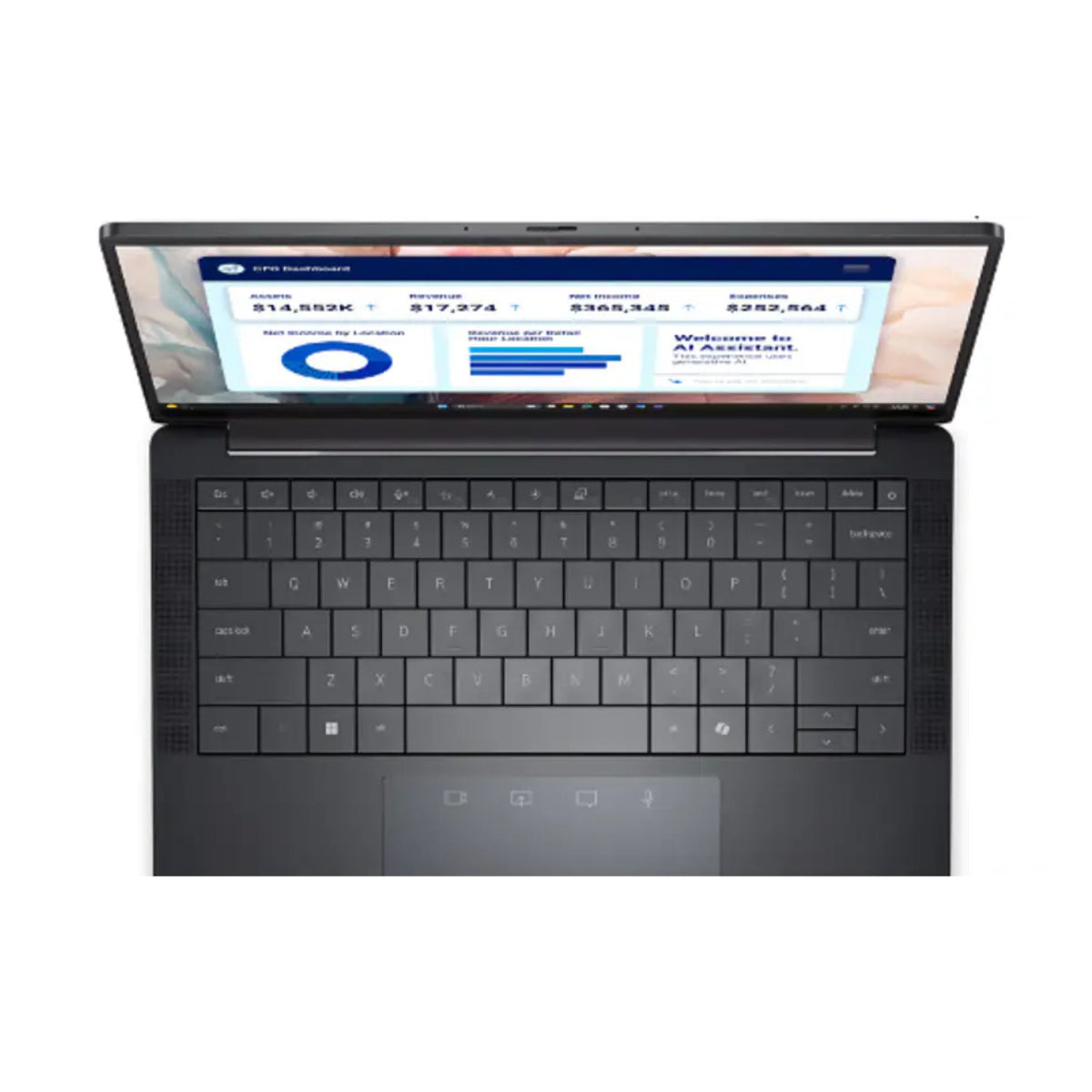 Dell Pro 14 laptop, open view with screen