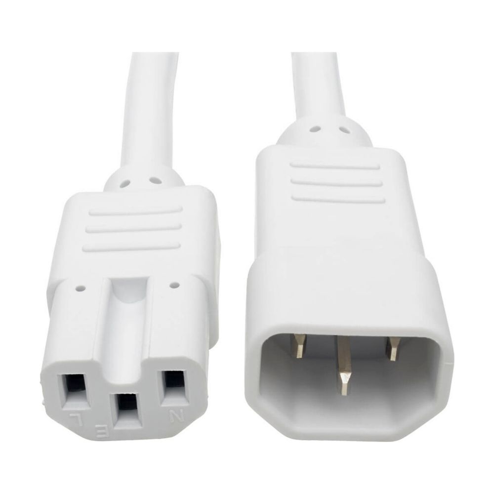 Cable de poder blanco C14 a C15 para equipos electrónicos y servidores