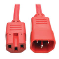 Cable de poder Tripp-Lite Eaton C14 a C15, 15A, 250V, 14 AWG, 91 cm, Rojo - P018-003-ARD