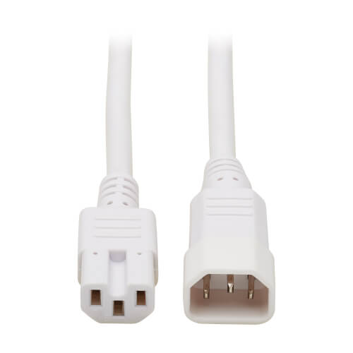 Cable de alimentación blanco C13 a NEMA para computadoras y equipos de red