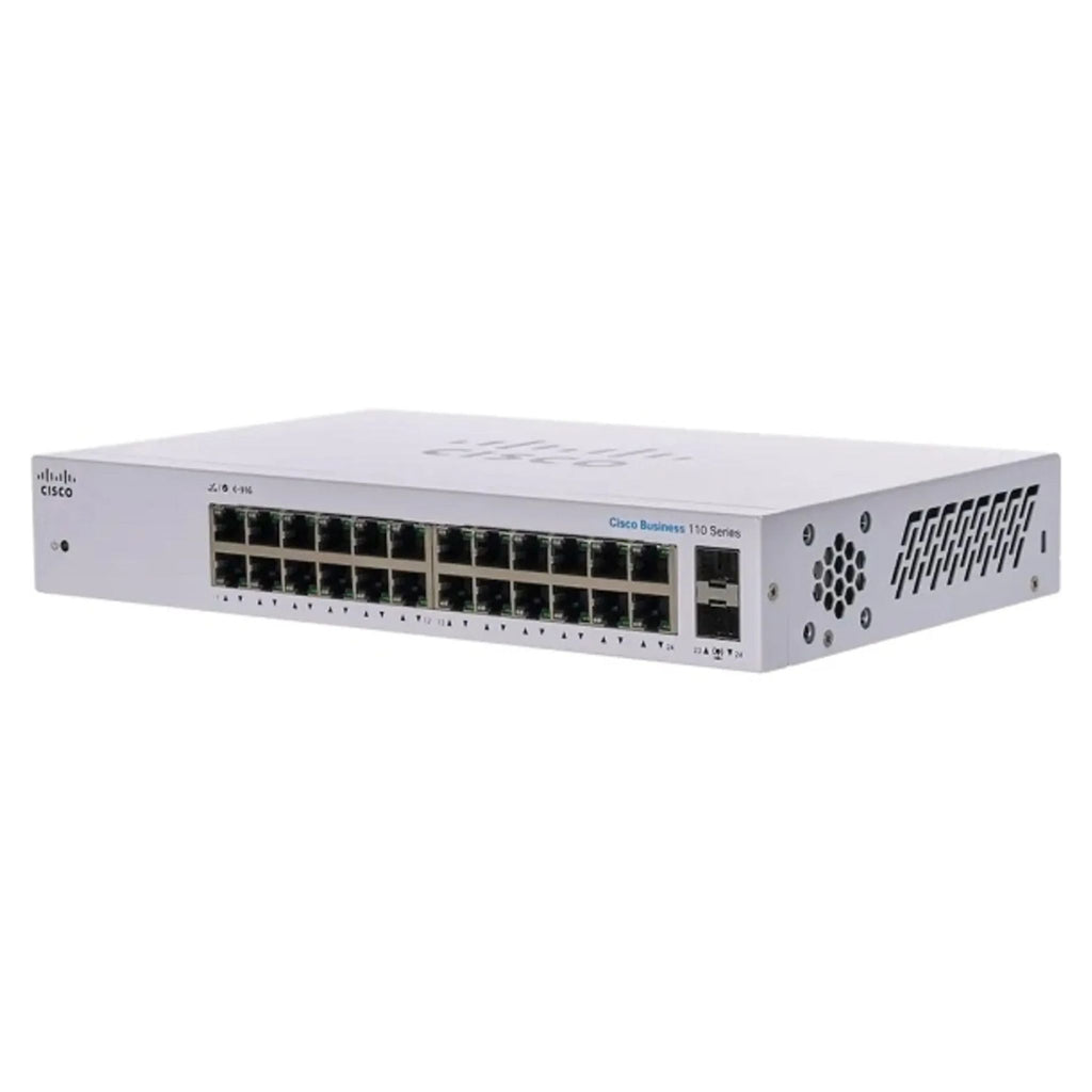 Cisco 24-Port Gigabit Ethernet Unmanaged Switch con 2 puertos SFP de 1G - CBS110-24T-NA