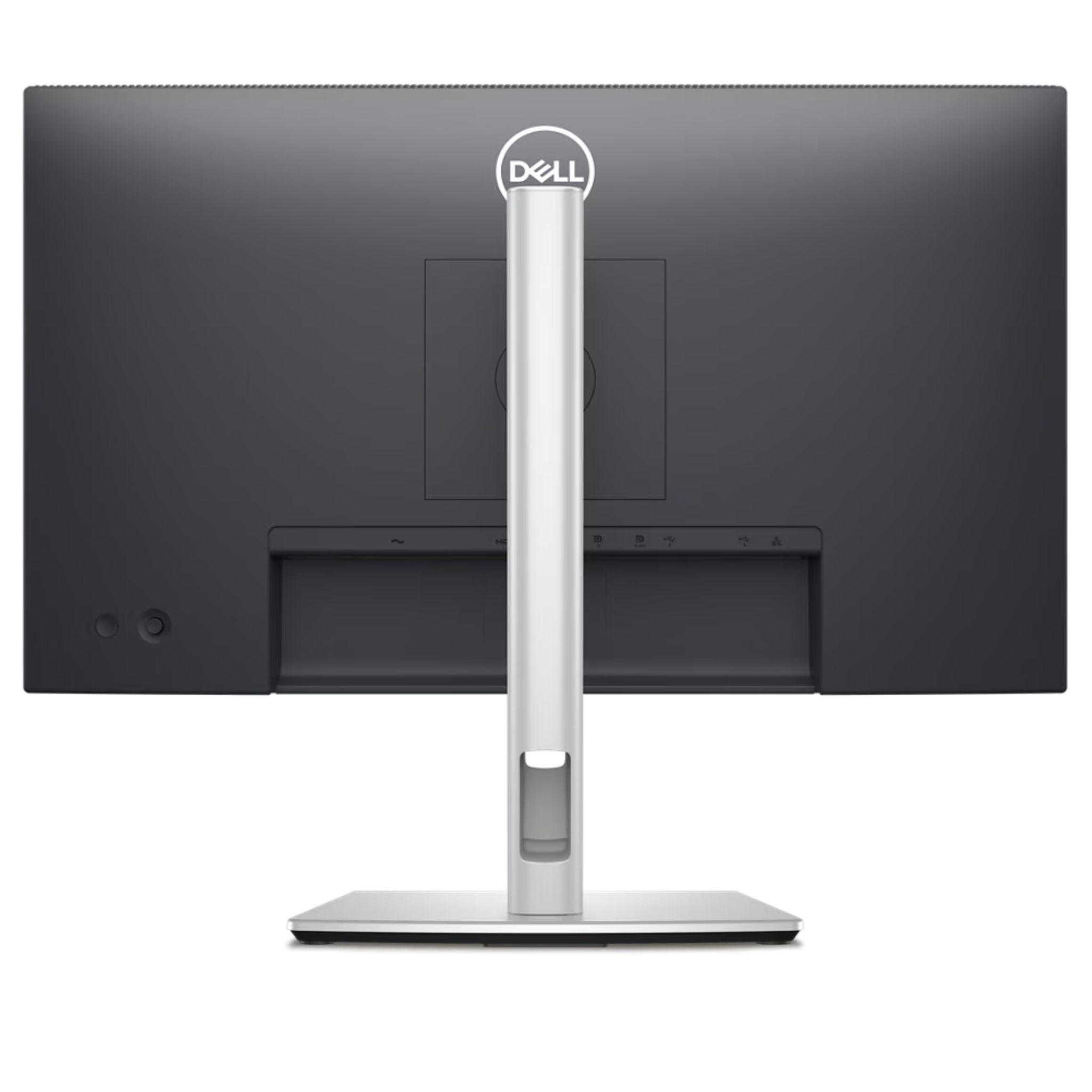 Monitor Dell P2422HE vista trasera con soporte ajustable y diseño profesional para oficina