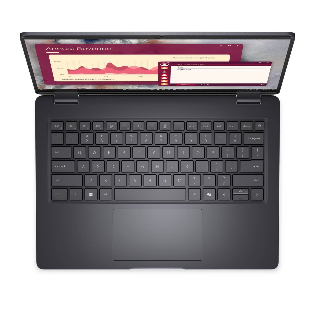 Dell Pro 14 laptop, top view