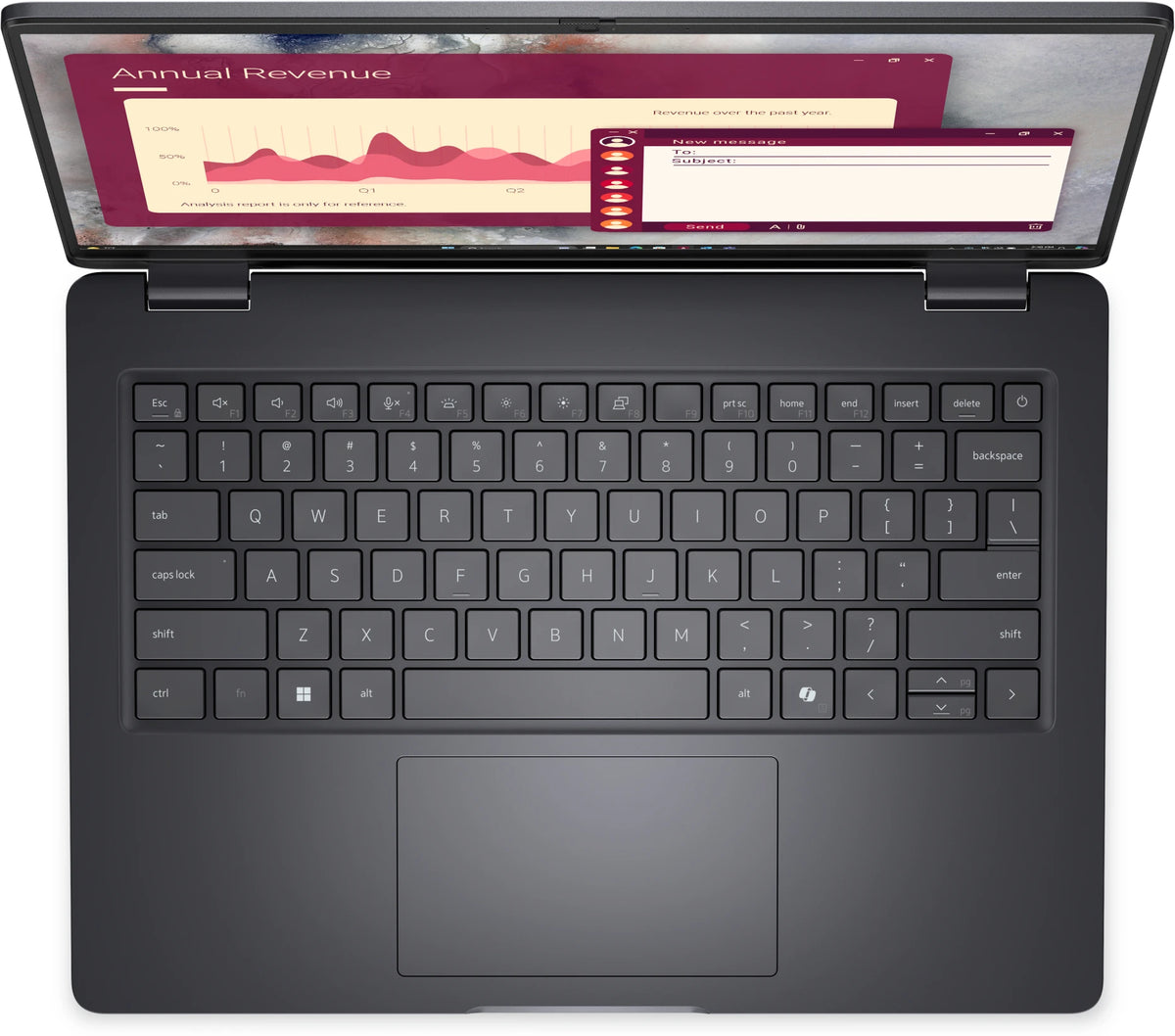 Dell Pro 14 laptop, top view